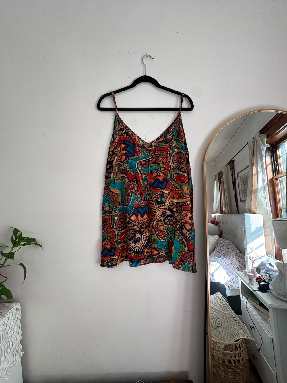 Forever 21 Multicolor Paisley Print Cami Dress - Teal, Red, Brown